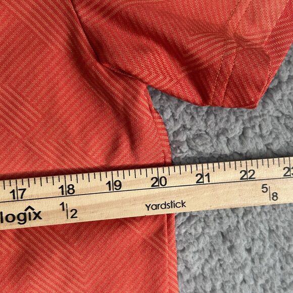 PUMA Polo Shirt Mens Medium Orange Stripes Cool Cell Golf Sport Lifestyle - Picture 10 of 16